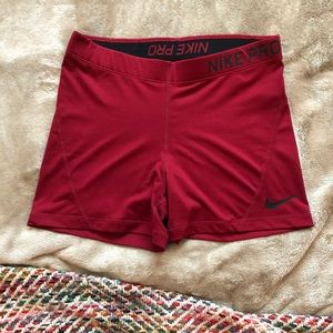 Red Nike Pro Shorts